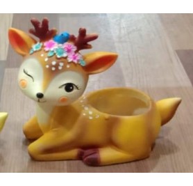 Cute Glossy Stag Resin Pot